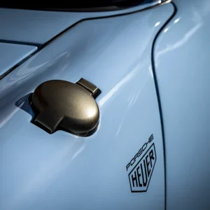Close-up of Porsche Heuer car detail.